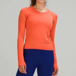Lululemon Swiftly Tech 2.0 Race Length Long Sleeve Warm Coral